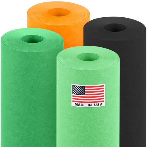 18" x 1200" (100 ft) St. Patrick's Day Kraft Paper Rolls Set, 45 Lbs - Green, Light Green, Black, Orange Kraft Paper - Made in USA Colored Paper for Crafts, DIY, School, Gift Wrapping - color: St. Patrick's Day, size: 18"W x 1200"L