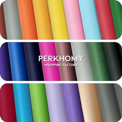 PerkHomy 17.8" x 1,440" (120') Blue Kraft Paper Roll for Craft Bulletin Board Paper Art Table Covering Crafting Gift Wrapping Bouquet Packing Parcel 80GSM 55LB (Blue, 17.8" x 120') - color: Blue, size: 17.8" Width x 120' Length