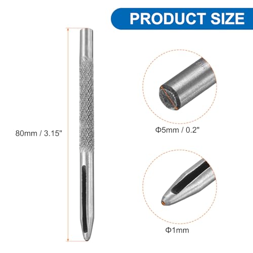 HARFINGTON 2pcs Leather Round Hole Punch, 1mm Hollow Hole Puncher Cutter Carbon Steel Circle Hole Punching Cutting Tool for Belt/DIY Leather Craft - size: 1mm