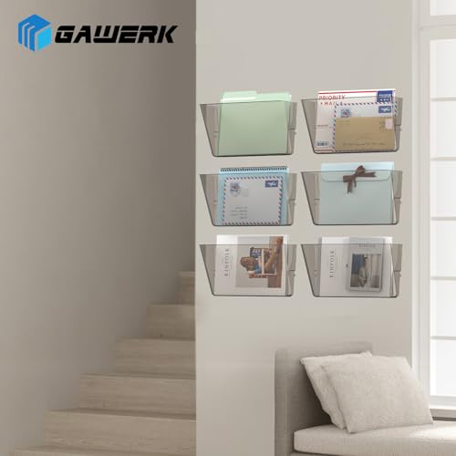 Gawerk Clear Acrylic Single Pocket, Plastic Hanging Wall Mount File Holder for Office Home (Gray, 1 Pack) - color: Gray, size: 1 Pack