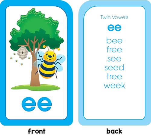 School Zone Phonics Made Easy Flash Cards: 56 Cards, Kindergarten, 1st Grade, 2nd Grade, Early Reading, Short Vowels, Long Vowels, Letter Combinations, Word-Picture Recognition, Ages 6+