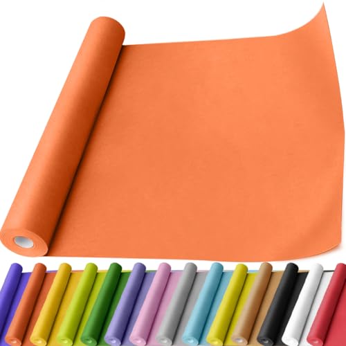 PerkHomy OrangeRed Kraft Paper Roll 17.5" x 760" (63') for Gift Wrapping Bouquet Flower Art Painting Craft Writing Packaging Shipping 80GSM 55LB (OrangeRed, 17.5" x 63') - color: OrangeRed, size: 17.5" x 760"