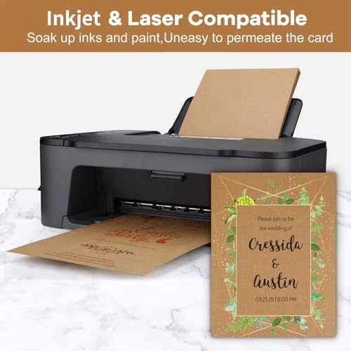 24 Sheets Brown Cardstock 8.5 x 11 Kraft Paper, Goefun 80lb Card Stock Printer Paper for Invitations, Menus, Crafts, DIY Cards - color: brown