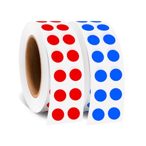 0.25 Inch Round Color Coding Labels - 2 Rolls, 2000 PCS, Small Circle Dot Stickers - Color Dots for Organization, Color Code Stickers for Classroom - color: Red Blue, size: 2 Rolls-2000PCS