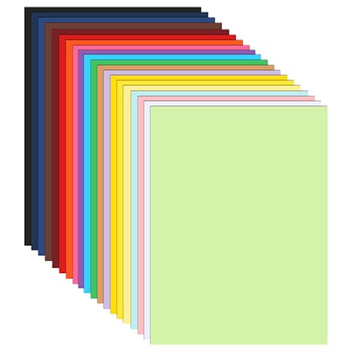 Guakicae 100 Sheets 20 Assorted Colors Cardstock 8.5 x 11 Craft Paper, 200gsm/75lb Heavyweight Paper Card Stock for DIY Cards Making, Wedding Invitations, School Scrapbooking, Party Decorations - color: Multicolor, size: 100 Sheets