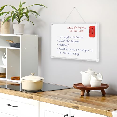 EXTRIC Dry Erase Board 11" x 14" – Magnetic, Double-Sided (Lined & Blank) Mini Whiteboard with Marker, Small Lap Board for Classroom, Homeschool - size: 11"W x 11"H