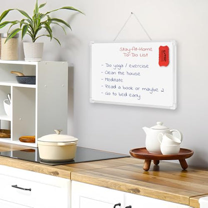 EXTRIC Dry Erase Board 11" x 14" – Magnetic, Double-Sided (Lined & Blank) Mini Whiteboard with Marker, Small Lap Board for Classroom, Homeschool - size: 11"W x 11"H