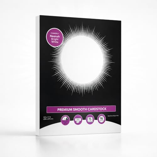 White Cardstock Paper 8.5 x 11 Inch, 65 lb / 176 GSM Thick Card Stock Sheets, Heavyweight Printer Paper for Cards, Invitations, Crafts & Office Printing, 75 Sheets