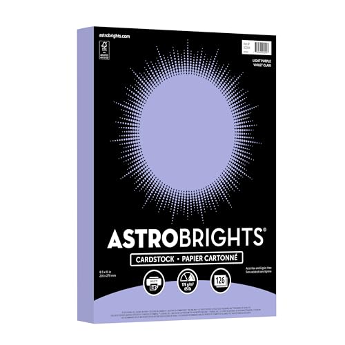 Astrobrights Pastel Cardstock, Light Purple, 8.5" x 11", 65 lb., 126 Sheets, Colored Cardstock for Crafts, Invitations and Printing (92094)