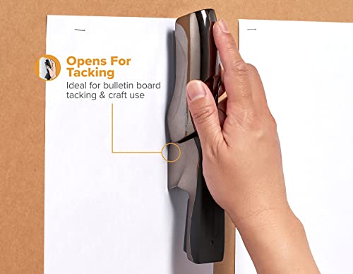 Bostitch Office Heavy Duty Stapler, 40 Sheet Capacity, No Jam, Half Strip, Fits into the Palm of Your Hand, For Classroom, Office or Desk, Black Chrome - color: Black Chrome, style: Compact