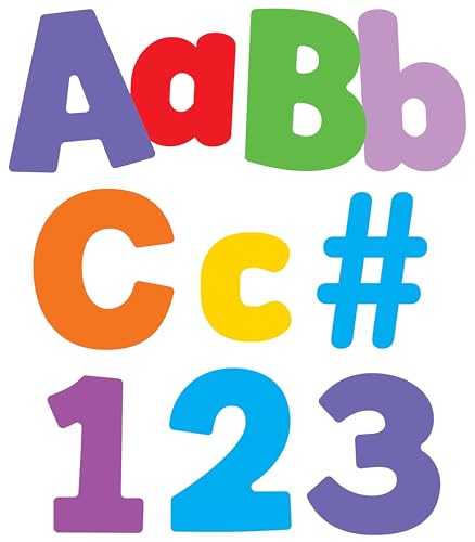 Carson Dellosa 219-Piece 4 Inch Colorful Cutout Letters for Bulletin Boards, Numbers, Punctuation & Symbols, Bright and Colorful Bulletin Board Letters, Colorful Classroom Letters for Bulletin Board - color: Color Splash, size: 219 pieces
