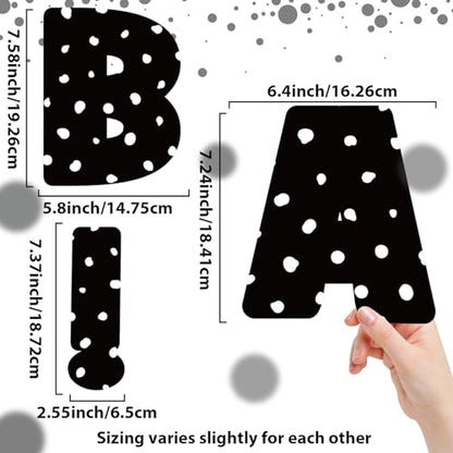 150 PCS Large 7" Bulletin Board Letters Set, Black White Polka Dots Classroom Alphabet Cutout Letter for Bulletin Board Display Home School Class, A Great Helper to Inspire Students' Learning Interest - style: black & white dots