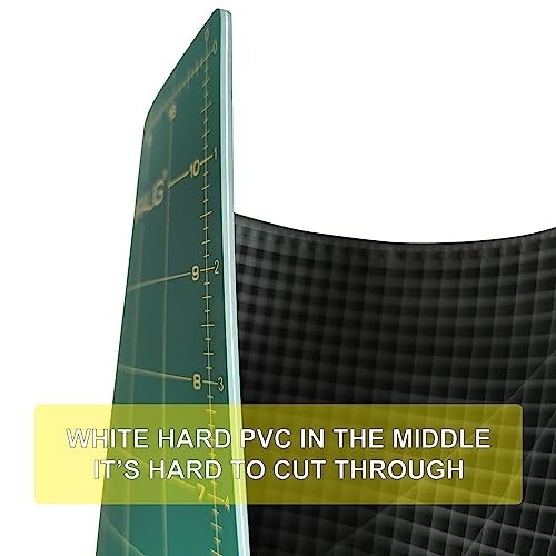 NEWBRAUG 36'' × 48'' Large Self Healing Cutting Double Sided 5-Ply Mat, Big Cutting Board for Rotary Cutting, Quilting, Sewing, Craft, Fabric & Scrapbooking(Green/Black) - color: Green & Black, size: 48"L x 36"W