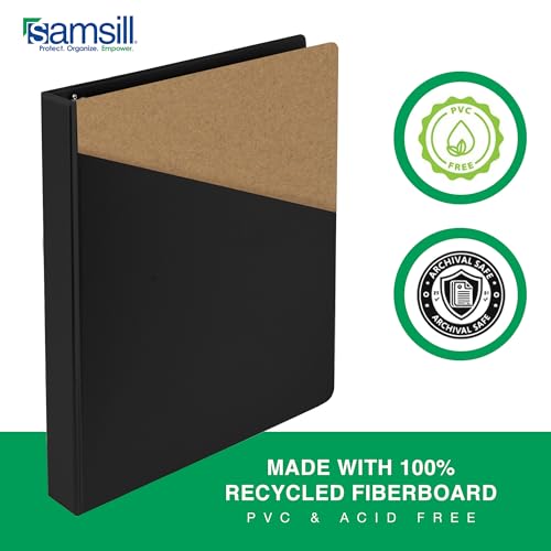 Samsill 0.5 Inch 3 Ring Binders, Economy Round Ring, Clear View Cover, 100 Sheet Capacity - for School, Home, Office - Black, 4 Pack - size: 4-Pack, style: 0.5 Inch