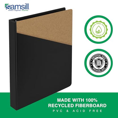 Samsill 0.5 Inch 3 Ring Binders, Economy Round Ring, Clear View Cover, 100 Sheet Capacity - for School, Home, Office - Black, 4 Pack - size: 4-Pack, style: 0.5 Inch
