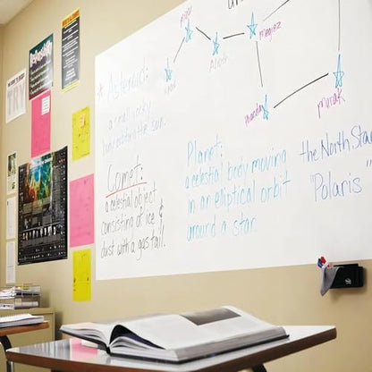 Magnetic Whiteboard Contact Paper, 18" x 24" Stick on Magnetic Dry Erase White Board Sticker for Wall, Easy to Write for Drawing, School, Office, Kitchen Fridge - size: 17.7" x 24.3"