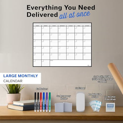 Large Dry Erase Calendar for Wall 36x48, Big Classroom Giant Month, Undated Reusable Family Monthly, Rolled Whiteboard White Board, Calendar Dry Erase Planner for Wall Erasable Large Office 48x36 - size: Large (36 x 48 inch)