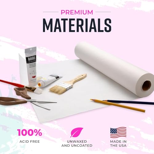 Bryco Goods 48" x 2400" (200') White Kraft Paper Roll - Made in USA - Craft Paper for Bulletin Board Art Table Covering Drawing Gift Wrapping Bouquet Packing Parcel 80GSM - color: White, size: 48" x 200'