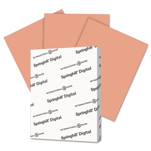 Springhill 8.5" x 11" Salmon Cardstock Paper, 90lb, 163gsm, 250 Sheets (1 Ream) – Premium Lightweight, Smooth Finish for Cards, Flyers, Scrapbooking & More – 085100R - color: Salmon, size: 1 Ream | 250 Sheets