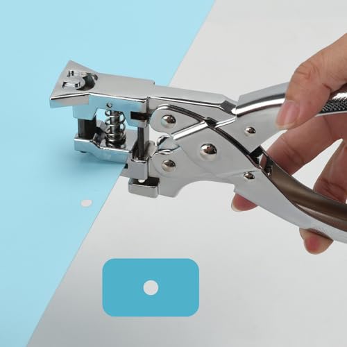 Heavy Duty Handheld Hole Punch for ID Cards, Plastic, PVC, Cardstock, Cardboard, Zinc Alloy Construction, Sharp Blade Edge, Spring Action (3 in 1) - style: 3 in 1