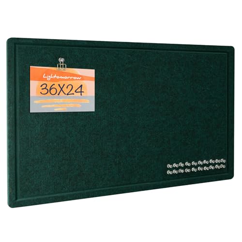 Bulletin Board, 36 x 24 Inches Felt Pin Board - Decorative Cork Alternative for Wall, 3' x 2' Foldable Picture Self-Adhesive Vision Prayer Board With 20 Pushpins - Dark Green - color: Dark Green, size: 36×24 inches