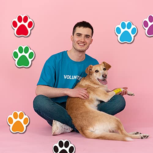 2000 PCS Colorful Paw Prints Stickers Dog Cat Bear Paw Dog Stickers for Laptop Reward Sticker Stationery Teacher for Student (1 Inch, 4 Rolls 6 Colors)