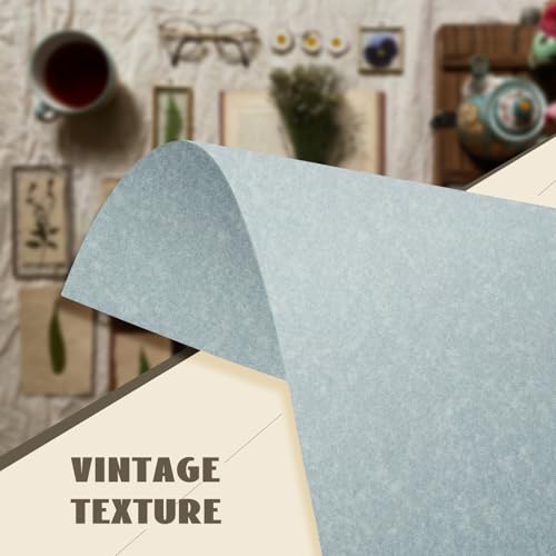Goefun 100 Sheets Blue Parchment Cardstock, 65lb Cover (180 gsm) Light Blue Parchment Paper Sheets, Bluestone Blank Certificate Paper 8.5 x 11 for Printing, Invitations, Crafts, Business Cards - color: Blue