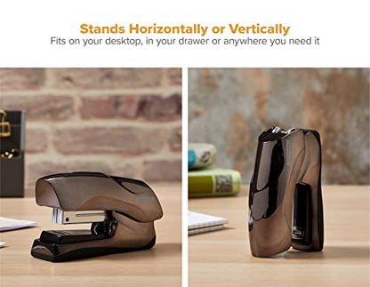 Bostitch Office Heavy Duty Stapler, 40 Sheet Capacity, No Jam, Half Strip, Fits into the Palm of Your Hand, For Classroom, Office or Desk, Black Chrome - color: Black Chrome, style: Compact
