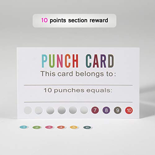 ONEDONE Punch Cards 400 Pack Behavior Incentive Awards for Kids Students Teachers Home Classroom School Business