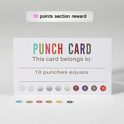 ONEDONE Punch Cards 400 Pack Behavior Incentive Awards for Kids Students Teachers Home Classroom School Business