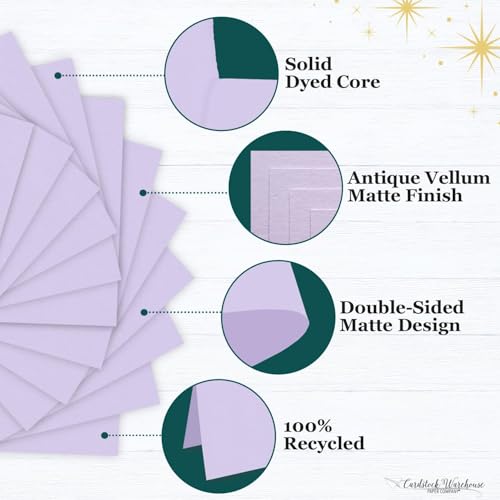 Cardstock Warehouse Pop-Tone Grapesicle Light Purple/Lavender Cardstock Paper – 50 Sheets, 8.5 x 11" - 65 lb / 175 GSM Premium Purple Card Stock for Die-cutting, Printing, Card Making & DIY Projects - color: Grapesicle Light Purple