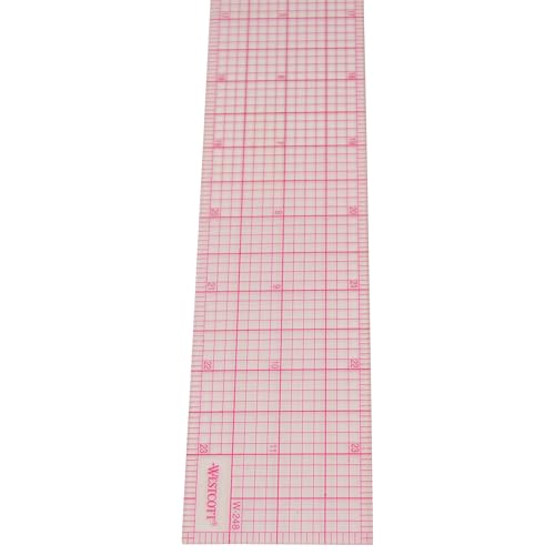 Westcott Ruler 8ths Graph Ruler, Zero-Centering Scale, Translucent Laminated Construction, Back-to-School, School Supplies, Classroom Supplies, 2 x 24-Inch