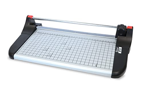 United Office Products RT12 Rotary Paper Trimmer, 12.5" Cut Length, 10 Sheet Capacity, Metal Base, Paper Cutter for Offices, Schools and Crafts - size: 12 Inch