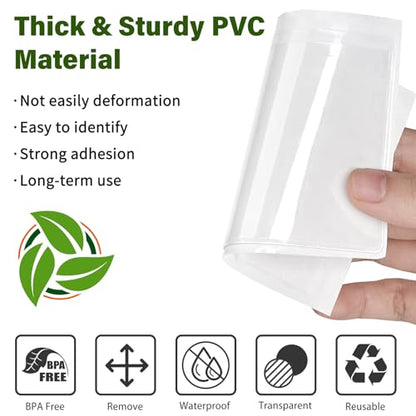 Ohuimrt Storage Bin Labels, 52 Pack, 3.5" x 2.5" Index Card Size | Clear Adhesive Pockets, Top Open, Tote Labels, Index Card Holder Organizer - size: 3.5" x 2.5"
