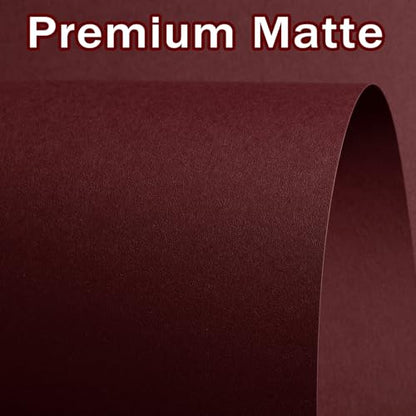 50 Sheets 130lb WineRed Cardstock, 8.5" x 11", Extra Heavy Duty WineRed Paper for Card Base DIY Craft Card Making, 130LB Cover 350 GSM - color: WineRed, size: 130lb-50sheets
