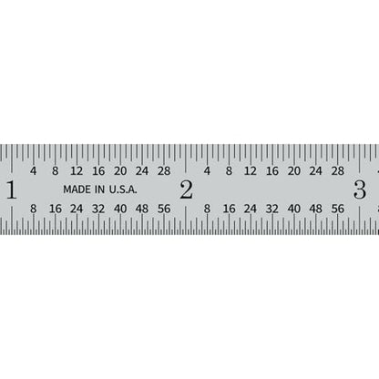 PEC Tools Steel Rule, 12 Inch, Flexible, 4R (1/8",1/16",1/32",1/64") Satin Chrome Finish, Made in USA - color: Carbon Steel-Flexible, size: 12"