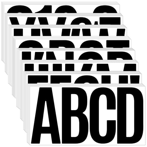 144 Pcs Letter Stickers Vinyl Mailbox Numbers and Letters, 30 Sheets Large Alphabet Number Stickers Self-Adhesive Waterproof Sticker Letters for Window Vehicle Bulletin Poster Board (Black, 6 Inch) - color: Black, size: 6 Inch