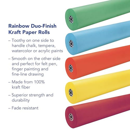 Rainbow Duo-Finish Kraft Paper Roll, 40 lb, 36 Inches x 100 Feet, Aqua - color: Aqua