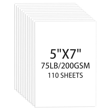 Cardstock 5x7, 110 Sheets, White Card Stock, 5x7 Cardstock Paper, 75lb/ 200gsm Heavyweight Blank Cards for Printer,DIY,Wedding Invitations, Thankyou Cards, Postcards - color: White, size: 5x7IN-110 Sheets