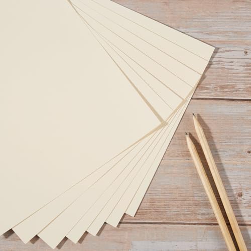 30 Sheets Cardstock Paper 8 1/2 x 11 Inches, Cream Color | For Crafts and Invitations - color: cream