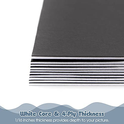Golden State Art, 10 Pack 11x14 Uncut Photo Mat Matboard, Black Backing Board for Frame, Picture, Print - color: Black, size: 11x14 - 10 Pack