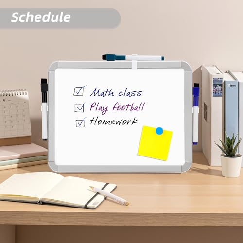 VUSIGN Small Dry Erase Whiteboard, 8.5 x 11 Inches White Board for Kids, Students, Fridge, Locker, Mini Dry Erase Board - color: A-sliver