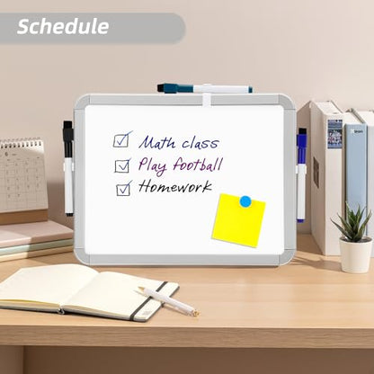 VUSIGN Small Dry Erase Whiteboard, 8.5 x 11 Inches White Board for Kids, Students, Fridge, Locker, Mini Dry Erase Board - color: A-sliver