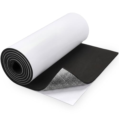Joyfolk 14 x 39 Inch Self-Adhesive EVA Foam Sheet 5mm Thick Black EVA Foam Roll with Adhesive Backing for Furniture Protection Floor Craft Cosplay DIY