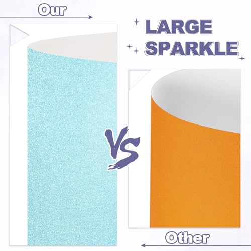 PATIKIL 20Sheets Lake Blue Glitter Cardstock, 8.3x11.7 in A4 Glitter Paper Card Stock Shiny Scrapbook 250gsm Sparkly Paper Large Shimmer for Crafts Scrapbook DIY Art Wedding Party - color: Lake Blue, size: 8.3x11.7 In
