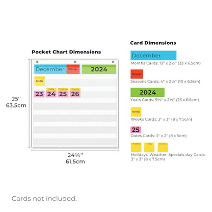 EAMAY Classroom Monthly Calendar Pocket Chart for 2.75 * 2.75 Cards,Homeschool Supplies and Classroom Must Haves! Only Chart(White) - color: White