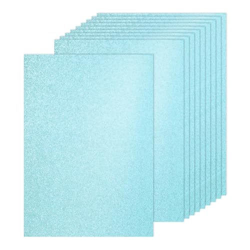 PATIKIL 20Sheets Lake Blue Glitter Cardstock, 8.3x11.7 in A4 Glitter Paper Card Stock Shiny Scrapbook 250gsm Sparkly Paper Large Shimmer for Crafts Scrapbook DIY Art Wedding Party - color: Lake Blue, size: 8.3x11.7 In