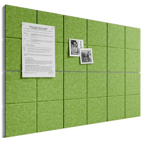 Bumusty Large Felt Bulletin Board, 36" x 24" Cork Board Alternative, 6-Pack Wall Tiles with 4-Compartment Design, 30 Push Pins, 40 Adhesive Tabs, Ideal for Office & Home Decor, Kelly Green - color: Kelly Green, size: 4-Compartment 6-pack