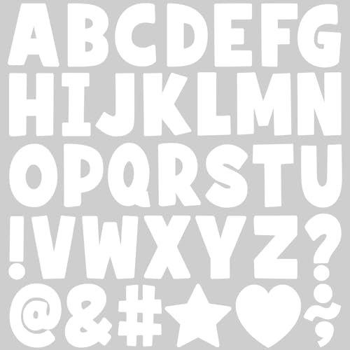 Bulletin Board Letters 108 PCS Letter Stickers Large Alphabet Stickers, Self Adhesive Vinyl Waterproof Letters Sticker for Mailbox Signs Poster Board Classroom Decor & DIY Crafts (White, 4 Inch) - color: White, size: 4 Inch