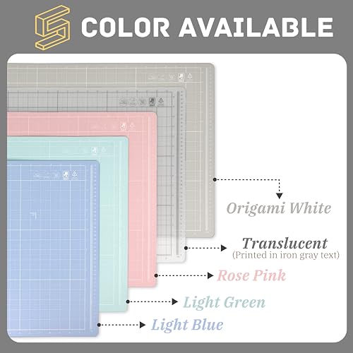 iMAT Flip Cutting Mat Note A2, Foldable, Double-Sided, Light Green | Inch grid front, cm dot back for precise measuring. Large 18" x 24" workspace, ideal for crafts, sewing, and DIY - color: Light Green